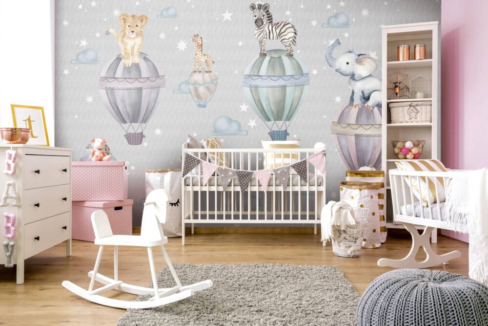 Hot Air Balloons Animal Wallpaper Mural