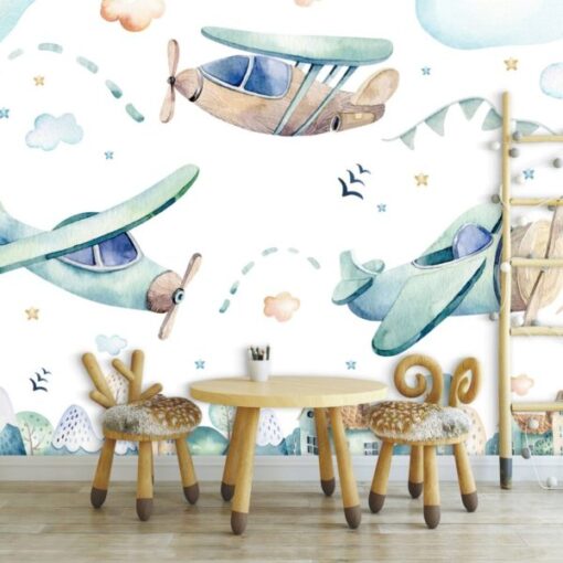 Air Crafts Flying Wallpaper Mural
