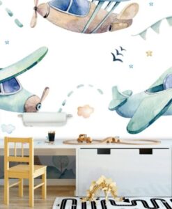 Air Crafts Flying Wallpaper Mural