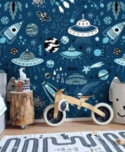 Amazing Spaceships and Planets Wallpaper Mural