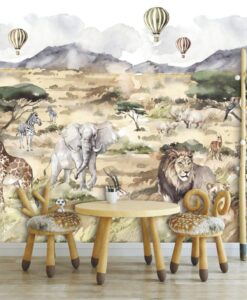 African Wild Savannah Landscape Wallpaper Mural