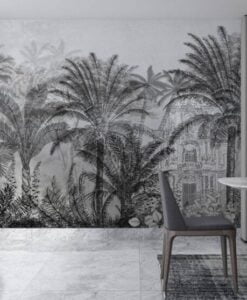 Historical Building Into Forest Wallpaper Mural