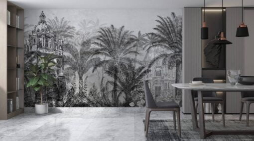 Historical Building Into Forest Wallpaper Mural