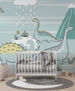 Dinosaur Life into Nature Wallpaper Mural