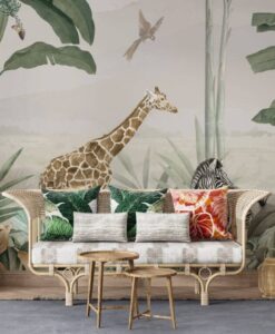 Animals Banana and Palm Forest Wallpaper Mural