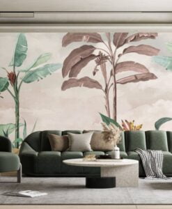 Palm Trees With Sky Wallpaper Mural