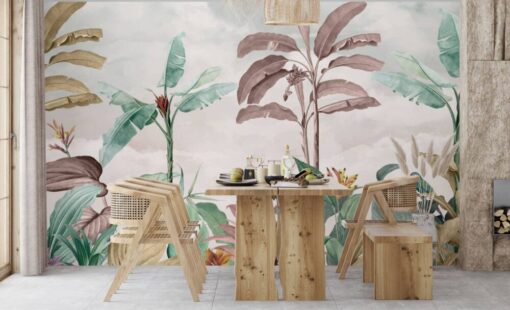 Palm Trees With Sky Wallpaper Mural