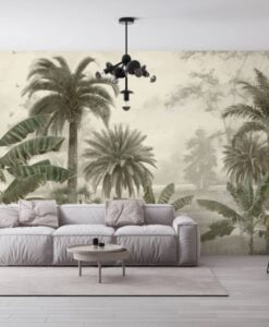 Green Tropical Forest Landscape Wallpaper Mural