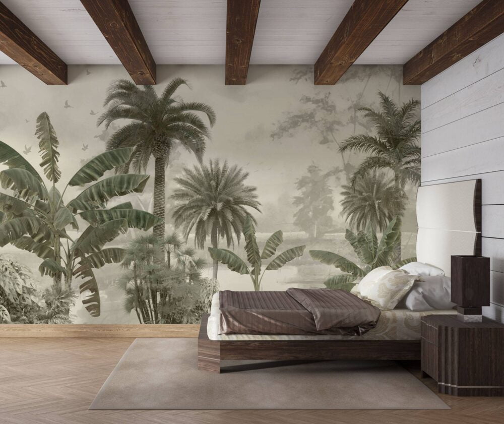 Green Tropical Forest Landscape Wallpaper Mural