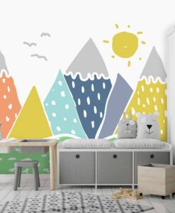 Triangle Snowy Mountains Wallpaper Mural