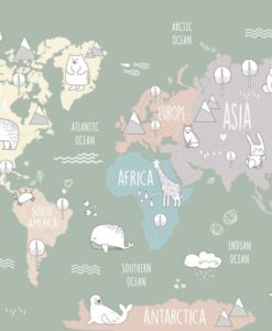 Kids and Nursery World Map Wallpaper Mural