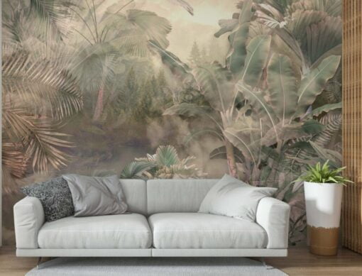 Exotic Tropical Leaves Wallpaper Mural