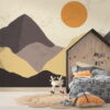 Mountain Landscape Pastel Tones Wallpaper Mural