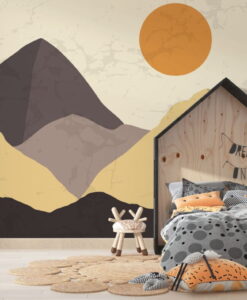 Mountain Landscape Pastel Tones Wallpaper Mural
