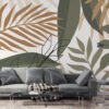 Tropical Big Leaves Boho Wallpaper Mural