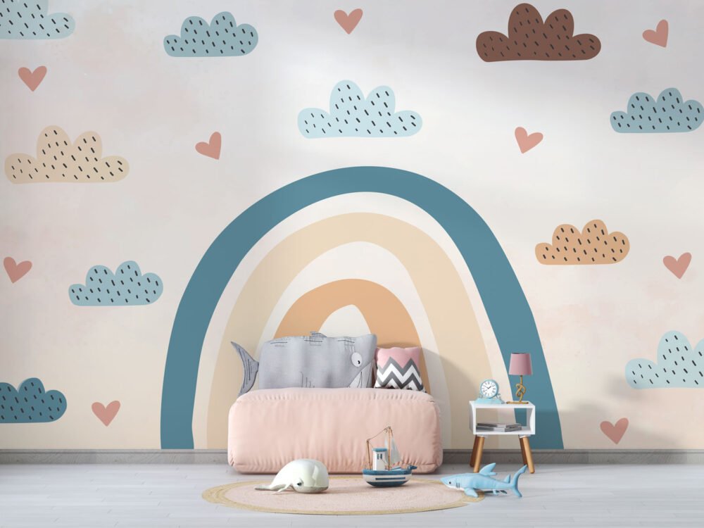 Soft Rainbow Colorful Clouds Wallpaper Mural