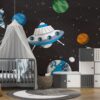Stars and Planets in Space Wallpaper Mural
