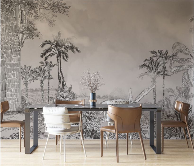 Charcoal Pencil Wallpaper Mural In Black & White | Silk Interiors