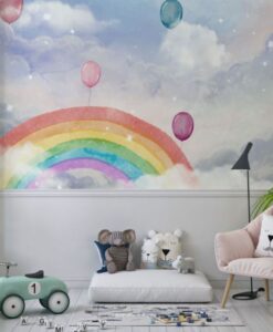 Rainbow Balloons for Kids Wallpaper Mural