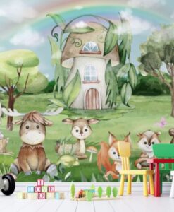 Animals in the Forest House Wallpaper Mural