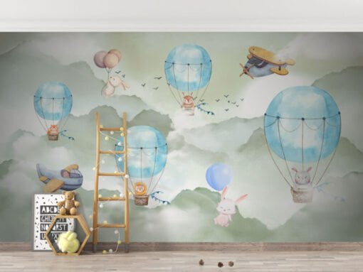 Flying Cute Animal Wallpaper Mural
