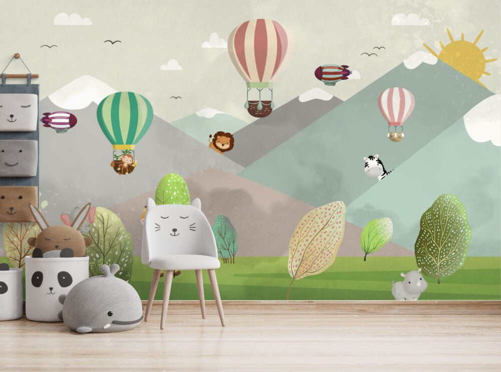 Cute Animal Looking Mountain Wallpaper Mural