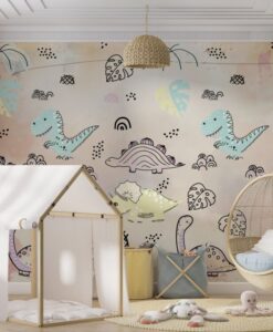 Cute Dinosaurs Kids Wallpaper Mural