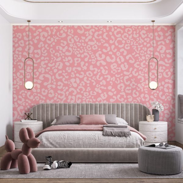 Pink Leopard Wall Wallpaper Mural