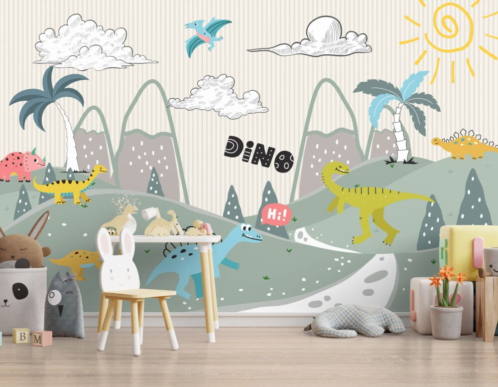 Dinosaurs Forest 3D Wall Wallpaper Mural