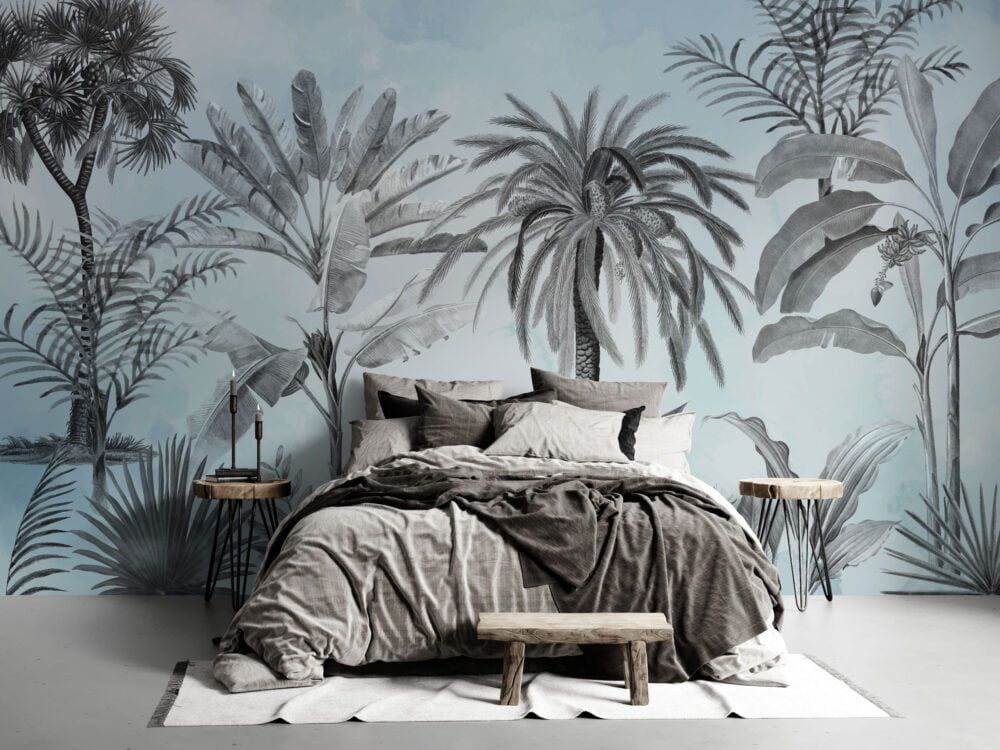 Soft Tropical Trees Wallpaper Mural