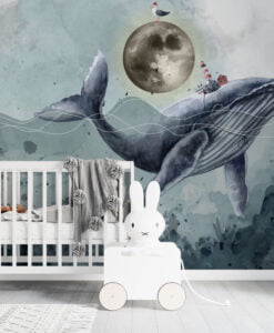 Ocean Creatures and Whale Wallpaper Mural