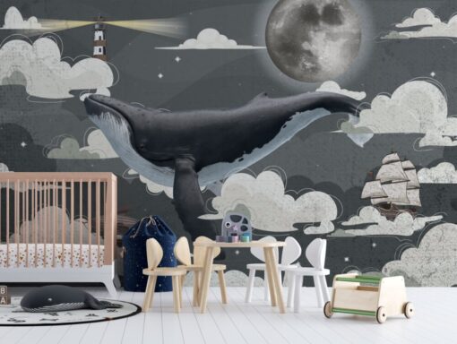 Big Whale In The Sky Wallpaper Mural