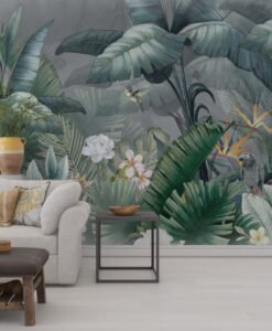 Bird and Flower Tropical Wallpaper Mural