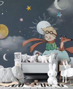 The Little Prince In Space Wallpaper Mural