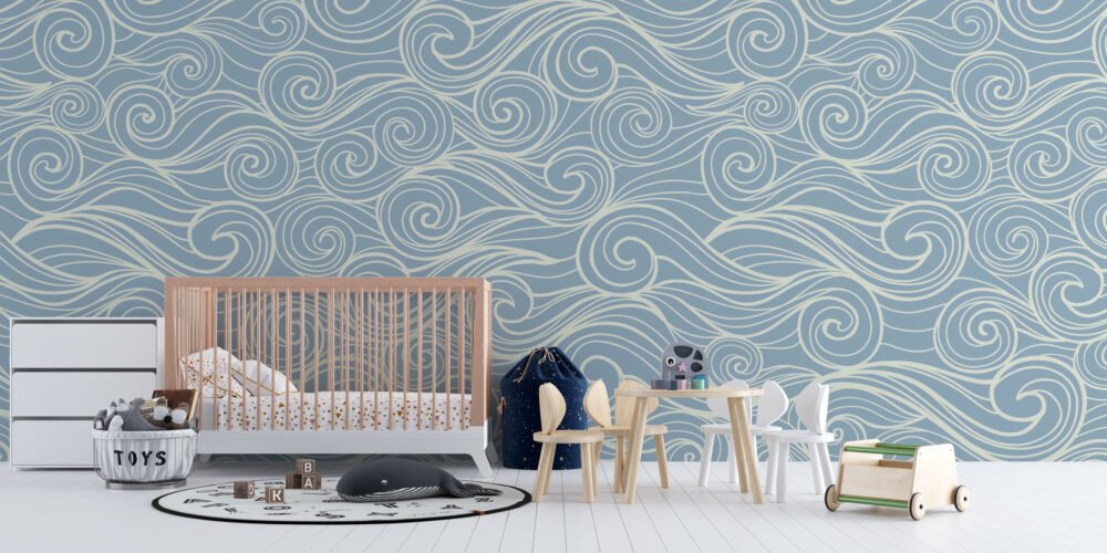 Linear Wave Pattern Wallpaper Mural