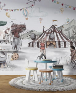 Circus Animals Wallpaper Mural
