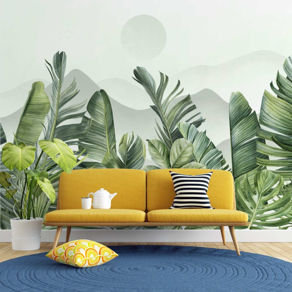 Tropical Big Leaves Wallpaper Mural