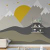 Mountain Sun Landscape Wallpaper Mural