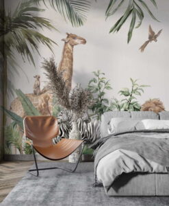 Tropical Decor Animals Wallpaper Mural