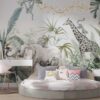 Charcoal Style Soft Tropical Wallpaper Mural