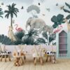 Tiger Elephant Safari Animals Wallpaper Mural