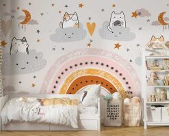 Cats in the Rainbow Wallpaper Mural