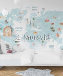 Adventure Kids World Map Wallpaper Mural
