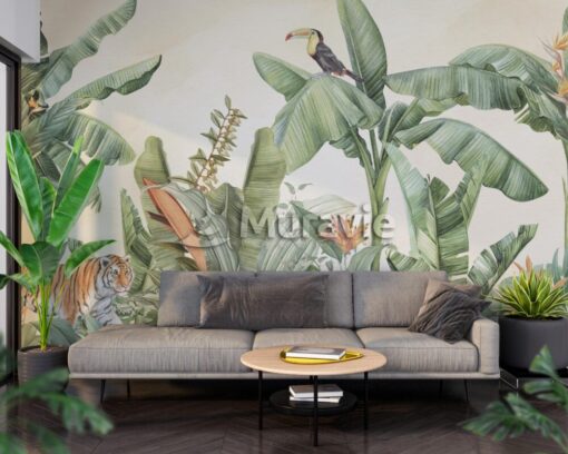 Modern Tropical Bedroom Wallpaper Mural