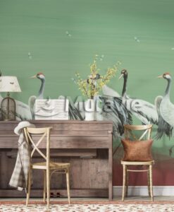 Green Storks Wallpaper Mural