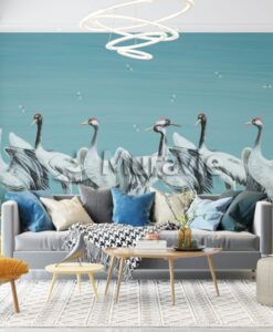 Blue Storks Wallpaper Mural