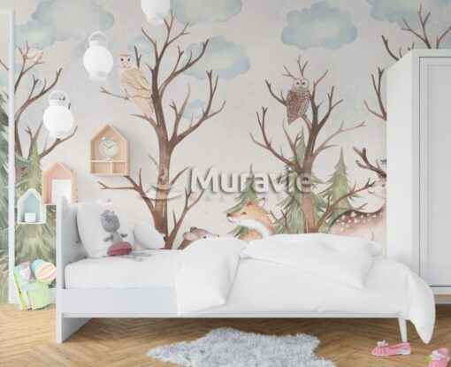 Kids Forest and Animals Wallpaper Mural