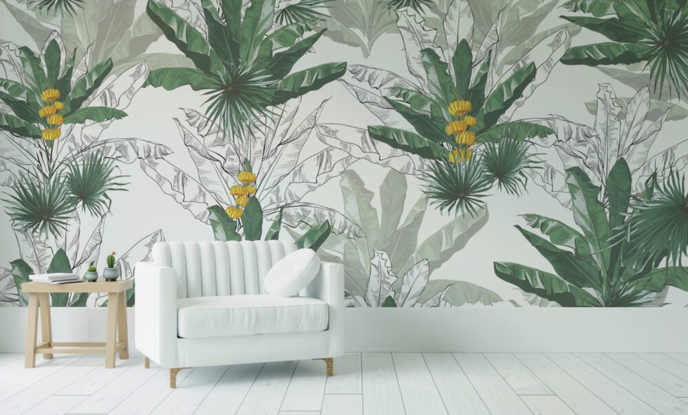 Banana Leaf Tropical Wallpaper Mural | Silk Interiors Wallpaper Australia