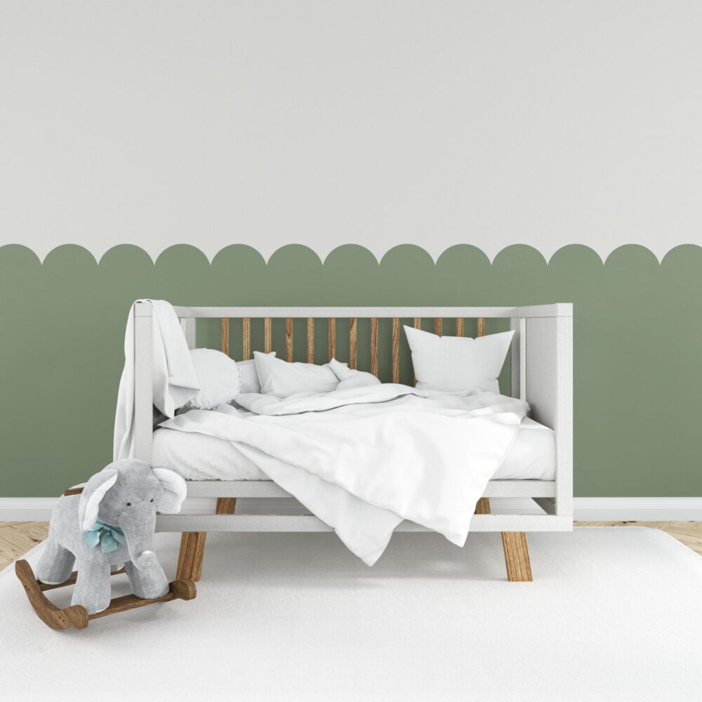 " Simple Green Nursery Wallpaper Mural"