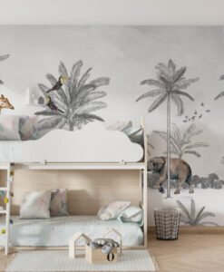 Tropical Jungle Animals Wallpaper Mural